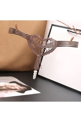 Culotte Femme Dames Blanches Culottes Culotte Creuse en Forme de cœur Sexy pour Femme Culotte Taille Basse Perle Sexy T Line