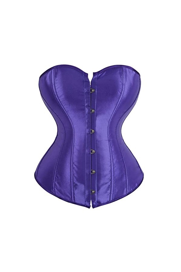 Femmes Corset Top White Black Satin Overbust Corset Bustier Lace Up Plus Taille Sexy Bridal Lingerie Gothic Corset