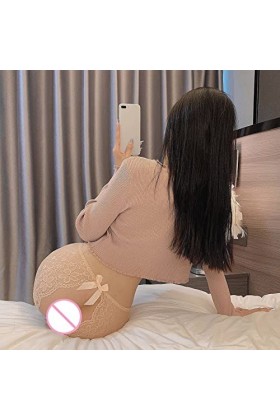 Jiabing Culotte en Microfibre pour Femme Ensemble De Lingerie en Dentelle Sexy Beige, L 