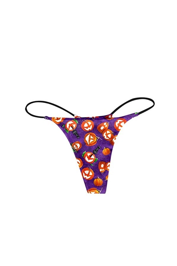 Jiabing Femmes Slip Mode Confort Sexy Motif Sexy Culotte Basse Taille Doux Sexy T Back G String Culotte Élastique Pantalon O