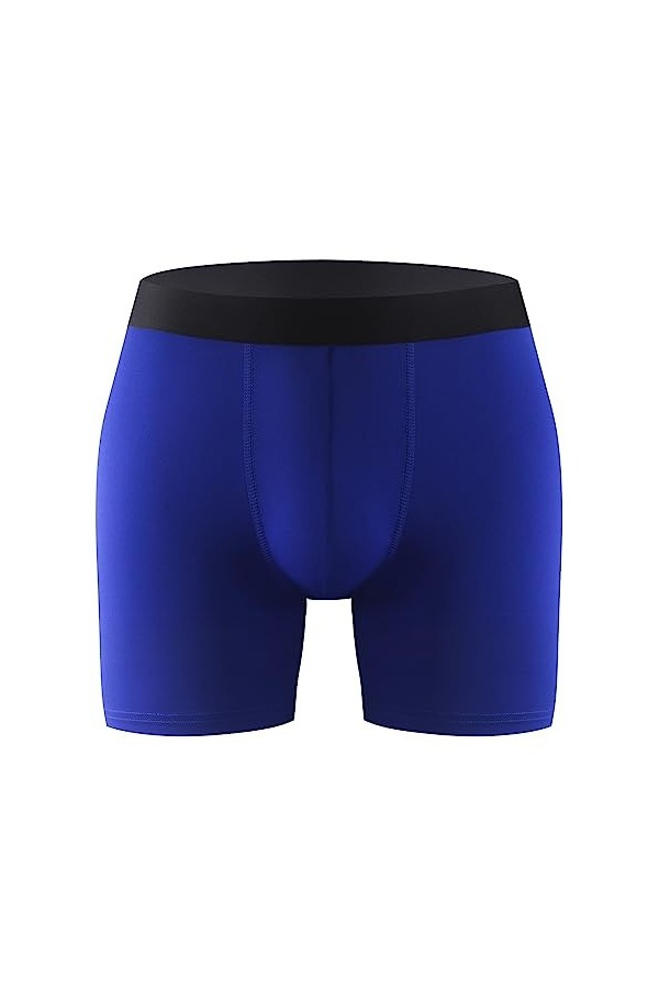 Beokeuioe Sous-vêtements avec lettre imprimée - Boxer basique - Pour homme - Sexy - Rétro - Pour homme - Respirant, b bleu, X