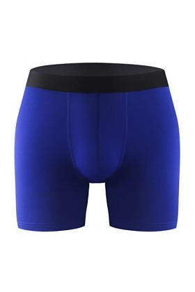 Beokeuioe Sous-vêtements avec lettre imprimée - Boxer basique - Pour homme - Sexy - Rétro - Pour homme - Respirant, b bleu, X