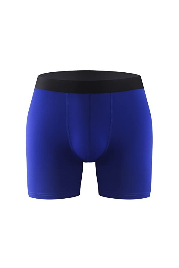 Beokeuioe Sous-vêtements avec lettre imprimée - Boxer basique - Pour homme - Sexy - Rétro - Pour homme - Respirant, b bleu, X