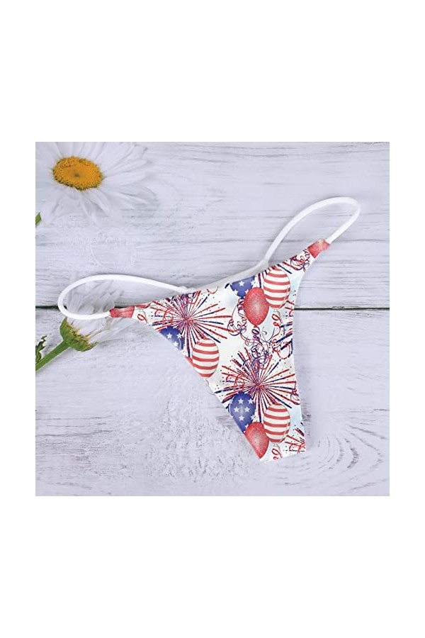 Culotte sexy confortable pour femme - Taille basse - Dos en T - String doux - Taille L, blanc, S