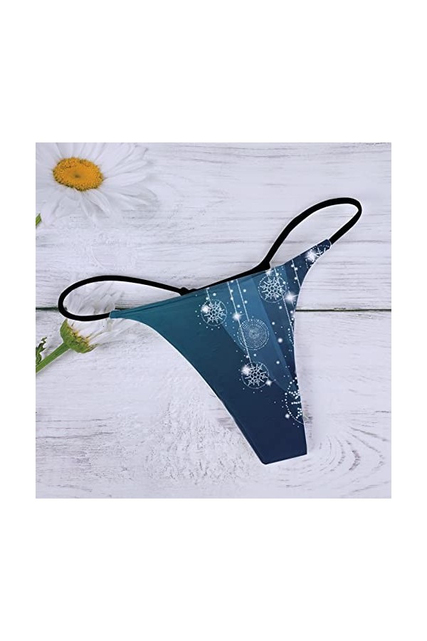 Culotte sexy confortable à motif sexy pour femme - Taille basse - Doux et sexy - En coton, bleu, M