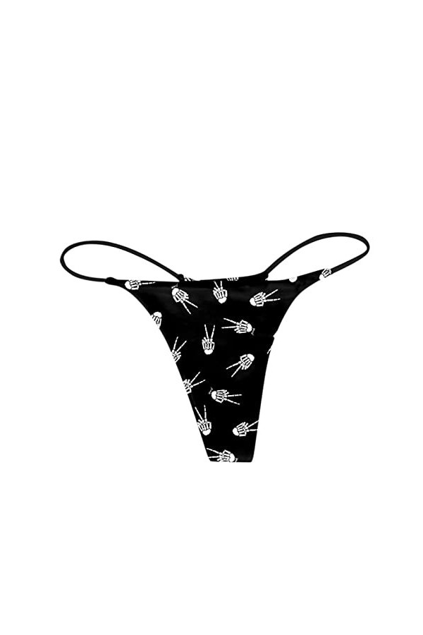 Culotte sexy pour femme - Tendance - Confortable - Motif sexy - Taille basse - Doux et sexy - Dos en T - String en coton pour