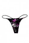 Culotte sexy confortable à motif sexy - Taille basse - Doux et sexy - Dos en T - String pour femme, violet, XXL