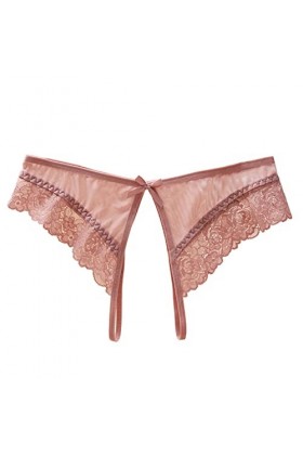 Culotte sexy en dentelle respirante et ajourée pour femme - Culotte en coton pour garçon - Taille 3X, rose, taille unique