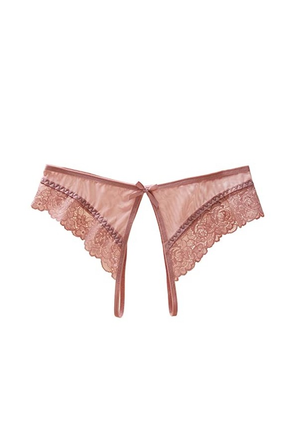 Culotte sexy en dentelle respirante et ajourée pour femme - Culotte en coton pour garçon - Taille 3X, rose, taille unique
