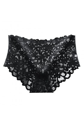 Culotte sexy en dentelle pour femme - Sans couture - Ultra doux - Pour femme, Noir , M