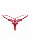 sous Jupe Lady Culottes Lingerie G-String Broderie Knickers sous-vêtements V-String Sexy Nuisette Coton Nuit Red, One Size 