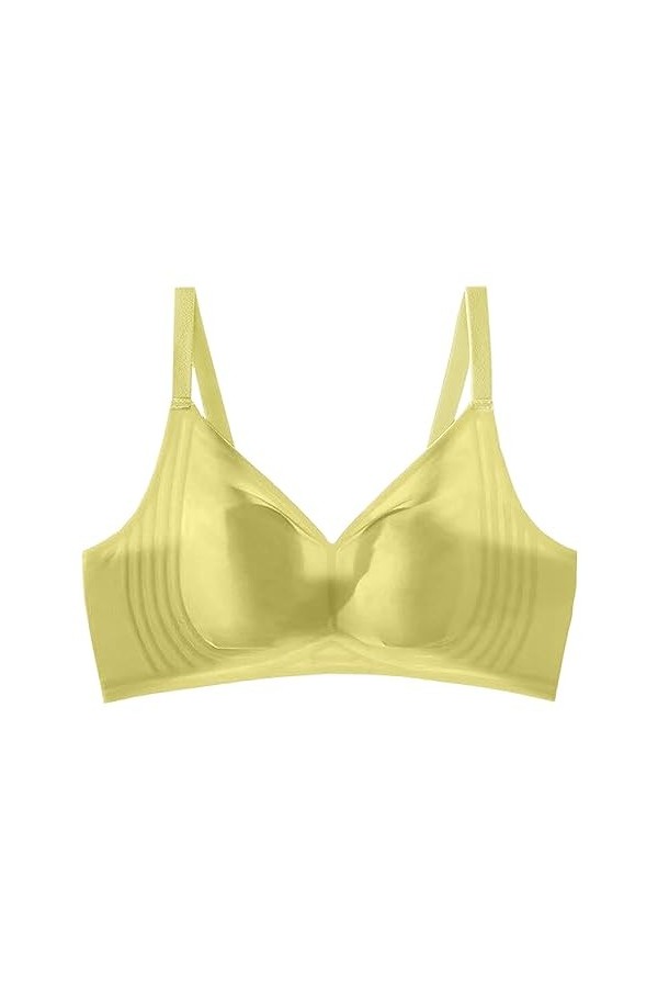 Soutien-Gorge de Collecte Sexy sans Anneau en Acier pour Femme Menstruelle Abondant pour Adolescents Yellow, L 
