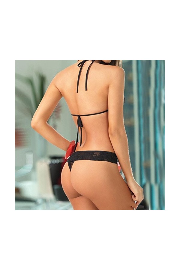 Lingerie Sexy pour Femme Cils et Sexy Snaps Teddy Entrejambe Lingerie Femmes Dentelle caractéristiques Plongeant sous Vêtemen