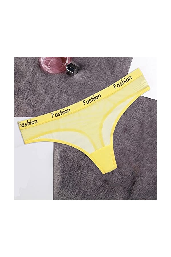 Amazons Deal of The Day Culotte Microfibre Femme String en Dentelle Confortable pour Femmes sous-vêtements Sexy en Maille Ta