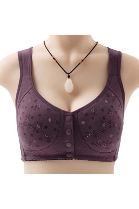 HANXIULIN Soutien-gorge à fermeture avant pour femme - Sans armatures - Sans armatures - Coupe ajustée - Bustier de yoga - Gr