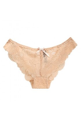 PANPANY Culottes pour Femme sans Couture Soutien-Gorge sous Vetements Taille Basse Panties Culottes Dentelle Confortables Tan