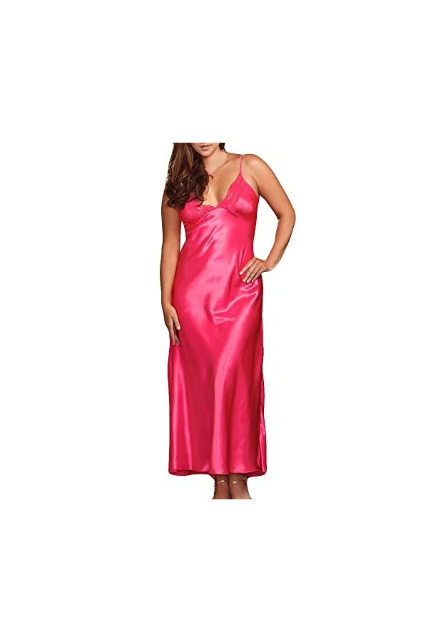 liaddkv Sous-vêtements sexy robe de soirée douillette poupée bébé robe longue pour femme longue soie dentelle peignoir linger