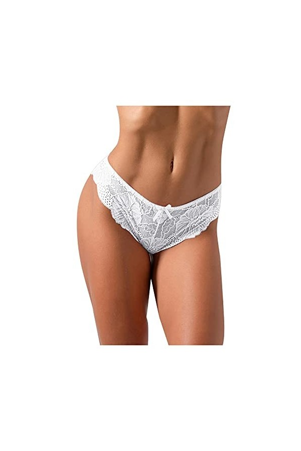 Générique Beauté en Lingerie Dentelle Creuse Crochet Culotte Dehors pour Les Femmes sous-vêtements Culottes Sexy Lace-up Stri