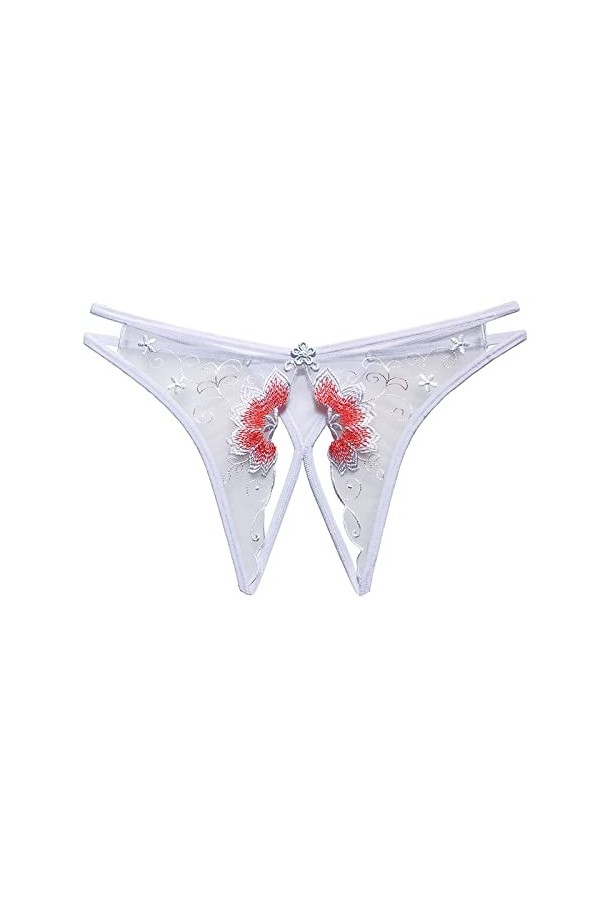 Robe Bustier Swing Womens See Through Dentelle Perle Massage Transparent Sexy String Open File sous-Vêtements Soutien-Gorge G