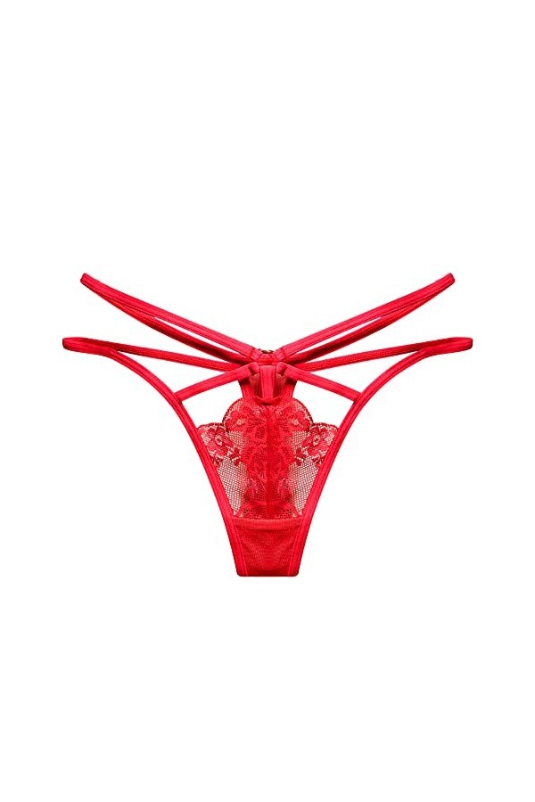 Générique Femmes Pantalons Sexy Dentelle Dames Briefs Thong sous-vêtements Culottes Thong Lingerie Femmes Sexy Red, One Size