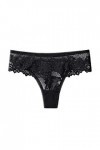 Générique Lingerie Noire Bande Femmes Dentelles sous-vêtements Sexy Lingerie à Taille Basse Thong Culottes Body Sexy pour Bl
