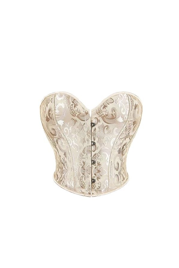 Rfmfkkg Femmes Floral Imprimé Lacets Désossé Corsets Bustier Sous-Vêtements Torse Body Shapewear, EN8, 4XL