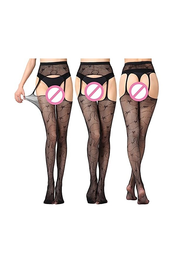 Bas Tentation Sexy Chaussettes Culotte Soie Longue Sexy File Ouvert Suspender Femmes Lingerie Sex Jouets, o, taille unique
