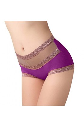 LULER Femme Plus Size Solid Color Panties Taille Haute Sexy Dentelle Culotte Culotte Culotte Femme Sous-Vêtements Sexy Linger