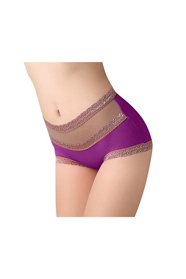 LULER Femme Plus Size Solid Color Panties Taille Haute Sexy Dentelle Culotte Culotte Culotte Femme Sous-Vêtements Sexy Linger
