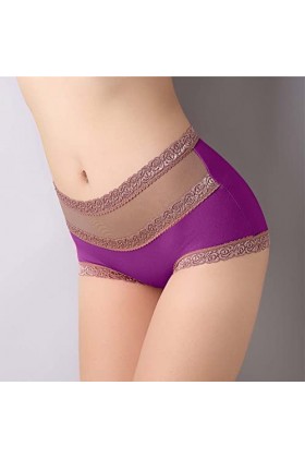 LULER Femme Plus Size Solid Color Panties Taille Haute Sexy Dentelle Culotte Culotte Culotte Femme Sous-Vêtements Sexy Linger