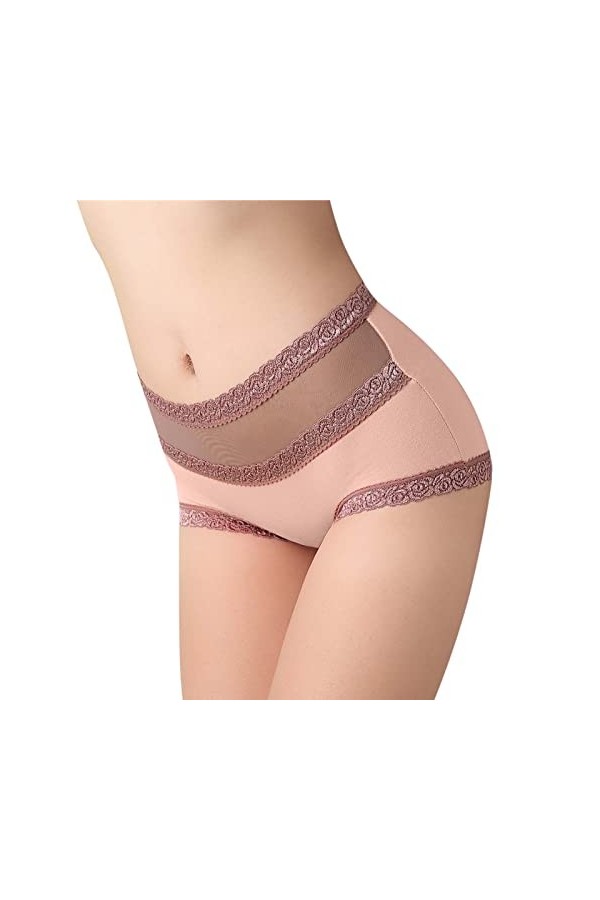LULER Femme Plus Size Solid Color Panties Taille Haute Sexy Dentelle Culotte Culotte Culotte Femme Sous-Vêtements Sexy Linger