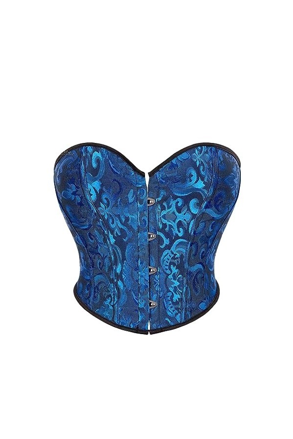 Rfmfkkg Femmes Floral Imprimé Lacets Désossé Corsets Bustier Sous-Vêtements Torse Body Shapewear, EN8, 4XL