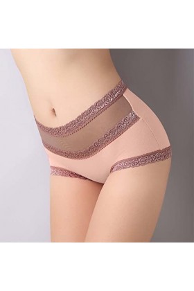 LULER Femme Plus Size Solid Color Panties Taille Haute Sexy Dentelle Culotte Culotte Culotte Femme Sous-Vêtements Sexy Linger