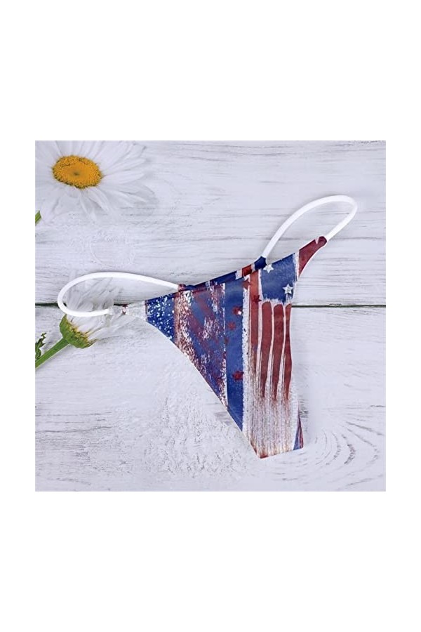 JIYAYUIX Sexy G String Imprimé Culotte Femme T Back Culotte Confort Doux Taille Basse sous-vêtement Jetable Watermelon Red, 