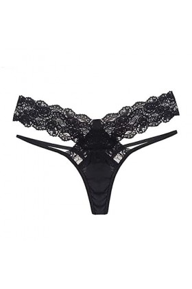 Ensemble de lingerie sexy sexy avec dentelle - Chemises de nuit confortables - Culotte - Dentelle élégante - Dos en T doux - 