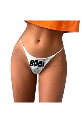 Jiabing Femmes Slip Mode Confort Sexy Motif Sexy Culotte Basse Taille Doux Sexy T Back G String Culotte Élastique Pantalon W