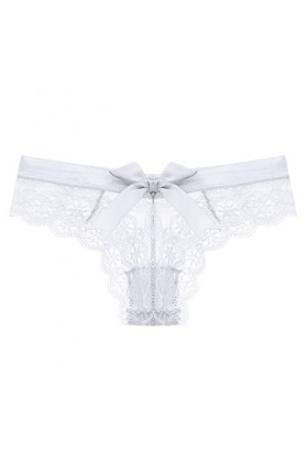 Ensemble Couple Africain Femmes 1 Pièce Culotte Rose Floral Dentelle Bow Back Panty Transparent Évider Sous-Vêtements Confort