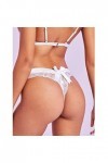 Ensemble Couple Africain Femmes 1 Pièce Culotte Rose Floral Dentelle Bow Back Panty Transparent Évider Sous-Vêtements Confort