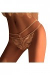 LIBELLEFLY Culotte sexy en dentelle jacquard transparente à lacets pour femme - Taille fine ouverte - Pour enlever le pantalo