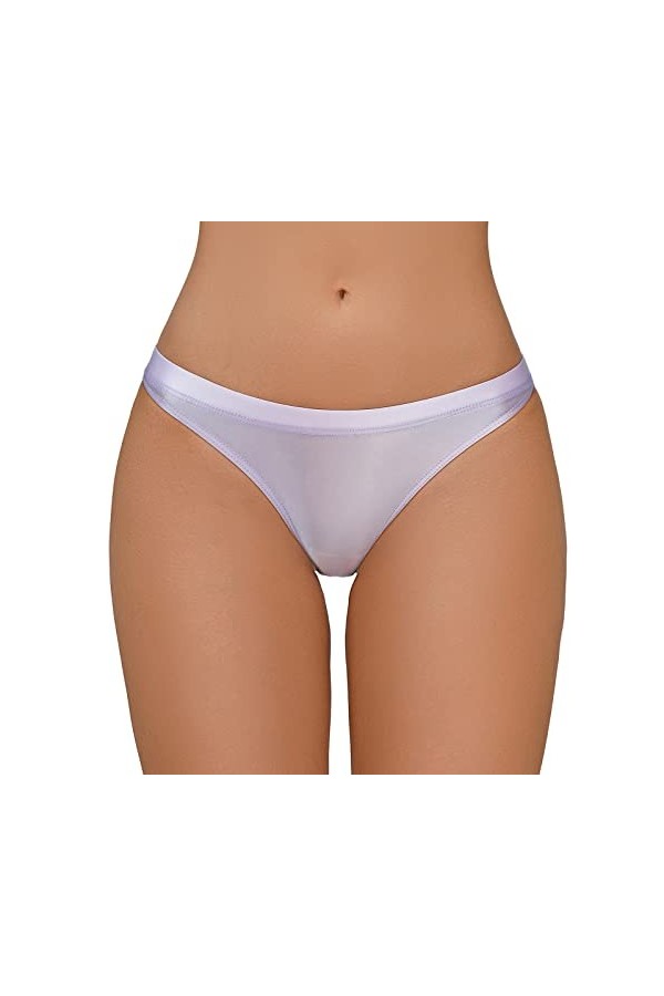 Lingerie Sexy Femme Coquine Hot Grande Taille Slip Taille Basse Soyeux et Brillant pour Femmes sous-vêtements Sexy Transparen