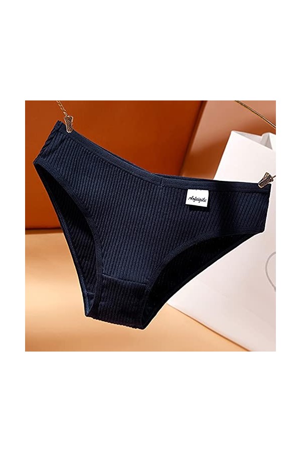 Jiabing Bikini Culottes pour Femmes sous-vêtements strongs Sexy Briefs Culotte de Lingerie Cosplay Sexy Navy, S 