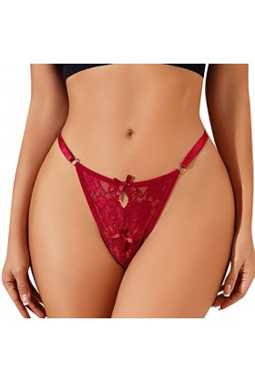 PAIDAXING Culottes grande taille pour femmes 4x-5x - Culotte en dentelle jacquard ajourée sexy taille basse string culotte tr