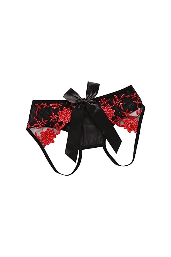 Culotte Dentelle Taille Haute sous-vêtements pour Femmes Transparente Taille Basse Creux Belles Fesses Hot Sexy Open Crotch B