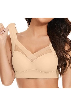 HANXIULIN Soutien-gorge sans bonnets souples - Bustier Fit avec soutien-gorge à armatures légèrement rembourré avec soutien-g