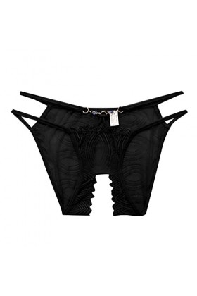 sous-vêtements Sexy en Dentelle pour Femmes Femmes Sexy Slim Strap Culotte Dentelle Jacquard Culotte Ouverte Entrejambe Culot