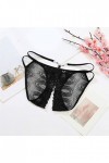 sous-vêtements Sexy en Dentelle pour Femmes Femmes Sexy Slim Strap Culotte Dentelle Jacquard Culotte Ouverte Entrejambe Culot