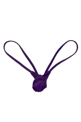 Junhasgood Mini Robe Sexy Hot Thong G-String Mens Low Briefs sous-vêtements Lingerie Compatible with Machine À Laver Purple,