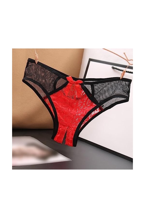 Culotte Femme Taille Haute Culottes de sous-vêtements Culotte Haute Gainante Coquine Hot Ouverte Slips Elasticité Tangas rayé