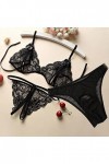 T-Word Sexy sous-vêtements 3 et Hommes Sets Appel Taille Transparente Basse Femmes Dentelle sous Lingerie Black, One Size 