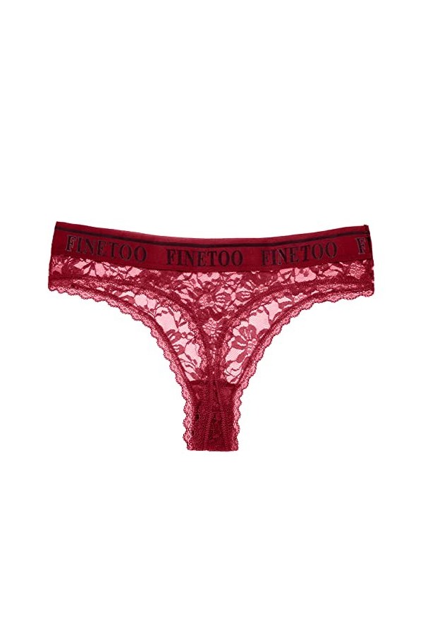 Culotte courte pour femme en maille avec nœud brodé en dentelle transparente String sexy Bandage dos Culotte creuse Slip asso